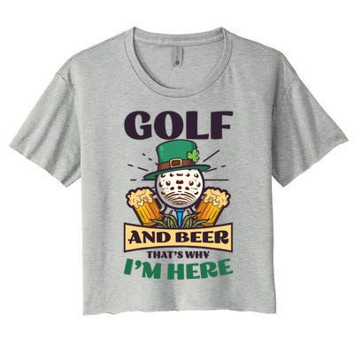 Golf And Beer Design St Patricks Golfing Gift Women's Crop Top Tee