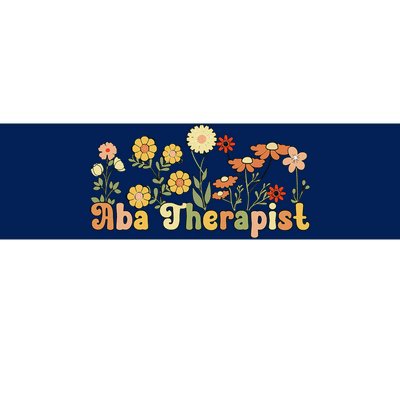 Groovy Applied Behavior Analysis Therapist Flowers Bumper Sticker