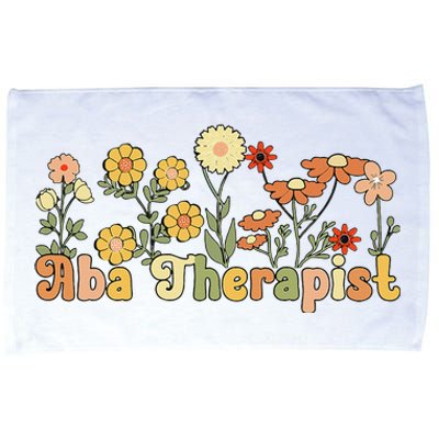 Groovy Applied Behavior Analysis Therapist Flowers Microfiber Hand Towel