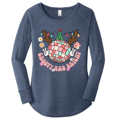 Groovy And Bright Disco Ball Christmas Party Xmasgiftthemed Meaningful Gift Women's Perfect Tri Tunic Long Sleeve Shirt