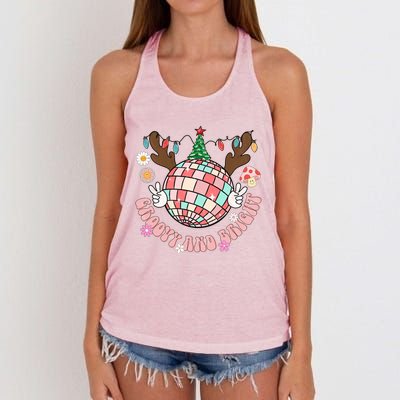 Groovy And Bright Disco Ball Christmas Party Xmasgiftthemed Meaningful Gift Women's Knotted Racerback Tank