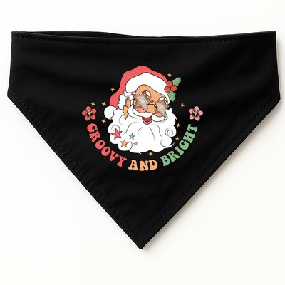 Groovy And Bright Santa Claus Christmas USA-Made Doggie Bandana
