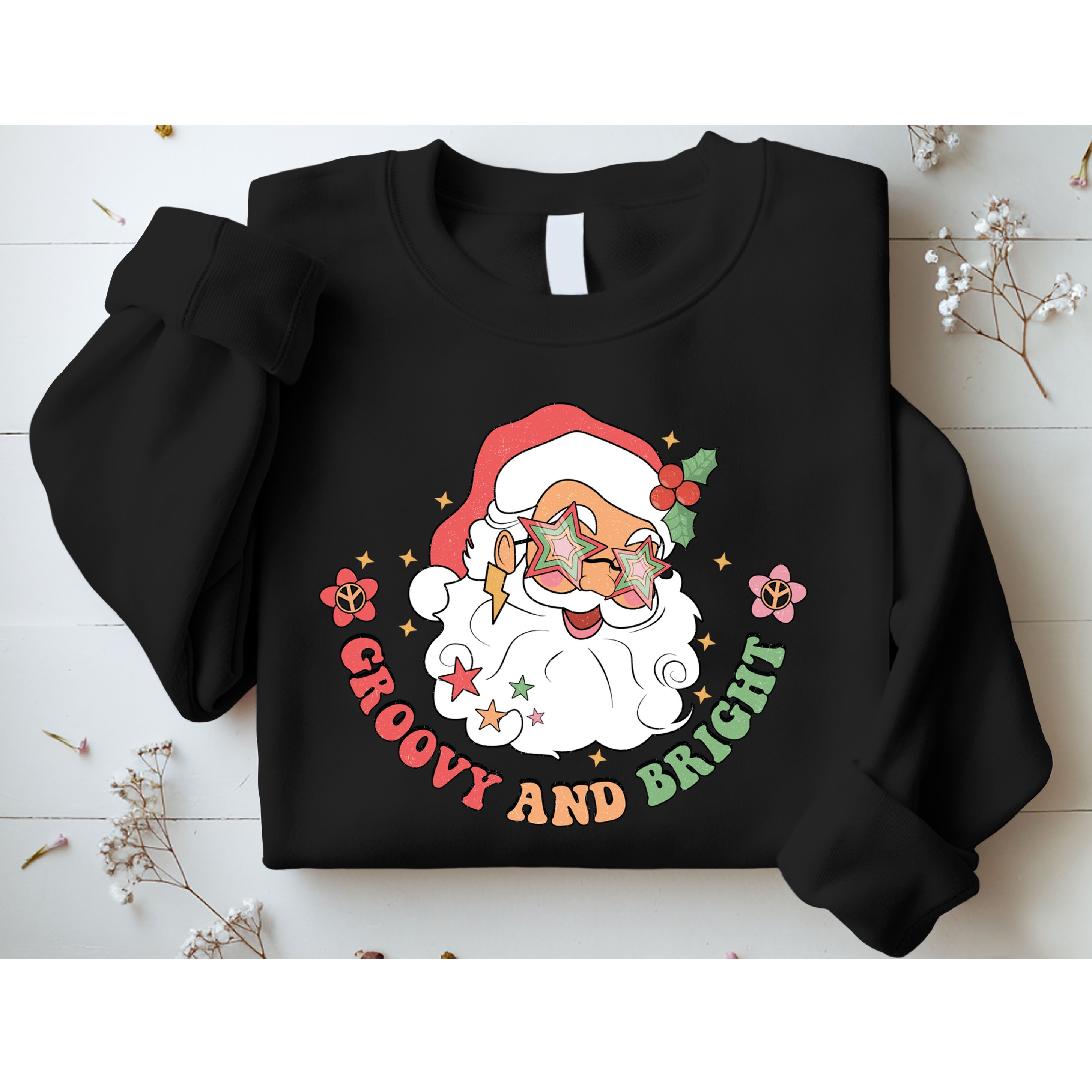 Groovy And Bright Santa Claus Christmas Sweatshirt