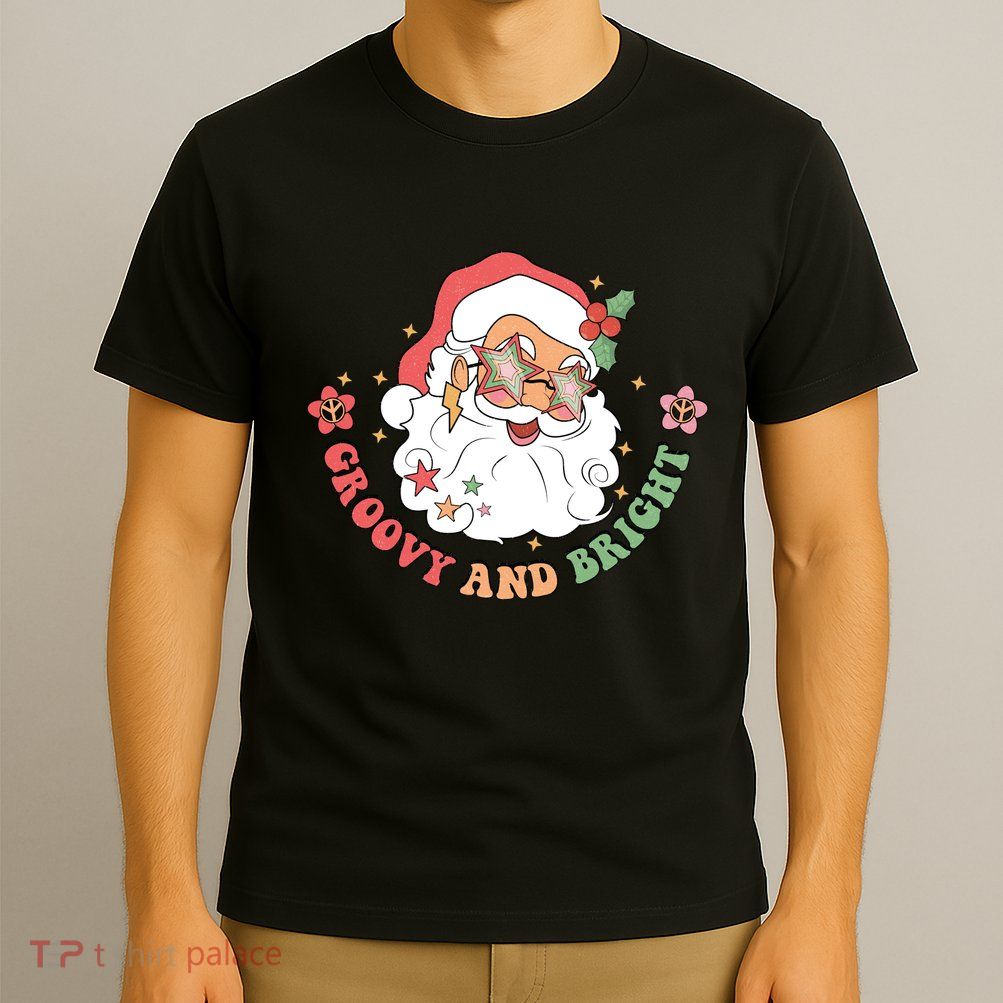 Groovy And Bright Santa Claus Christmas T-Shirt