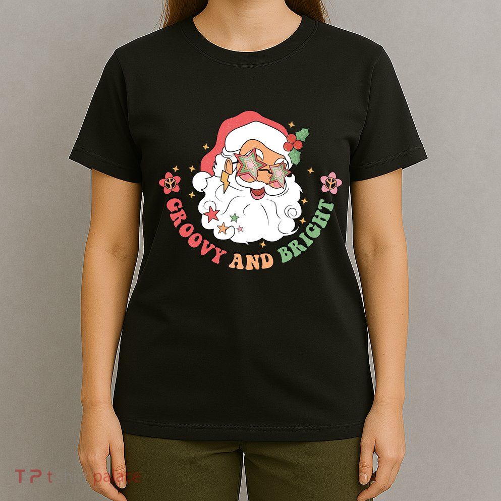Groovy And Bright Santa Claus Christmas T-Shirt