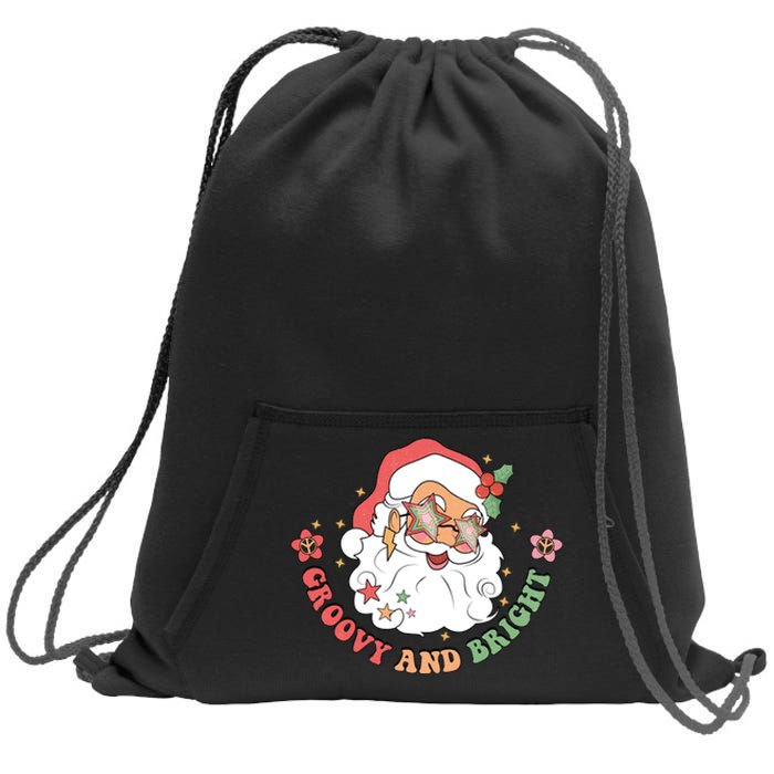 Groovy And Bright Santa Claus Christmas Sweatshirt Cinch Pack Bag