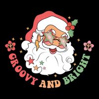 Groovy And Bright Santa Claus Christmas 7-Panel Snapback Hat