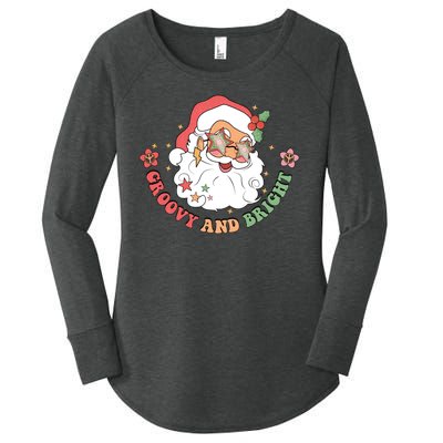 Groovy And Bright Santa Claus Christmas Women's Perfect Tri Tunic Long Sleeve Shirt