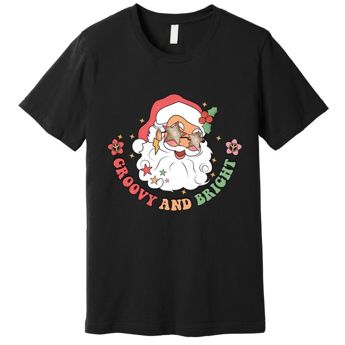 Groovy And Bright Santa Claus Christmas Premium T-Shirt