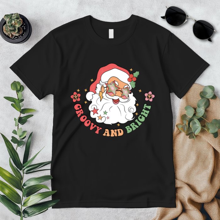 Groovy And Bright Santa Claus Christmas Premium T-Shirt