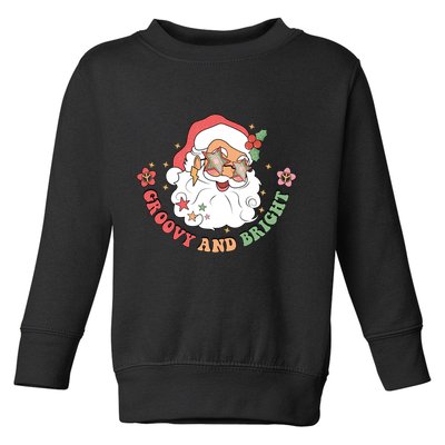 Groovy And Bright Santa Claus Christmas Toddler Sweatshirt