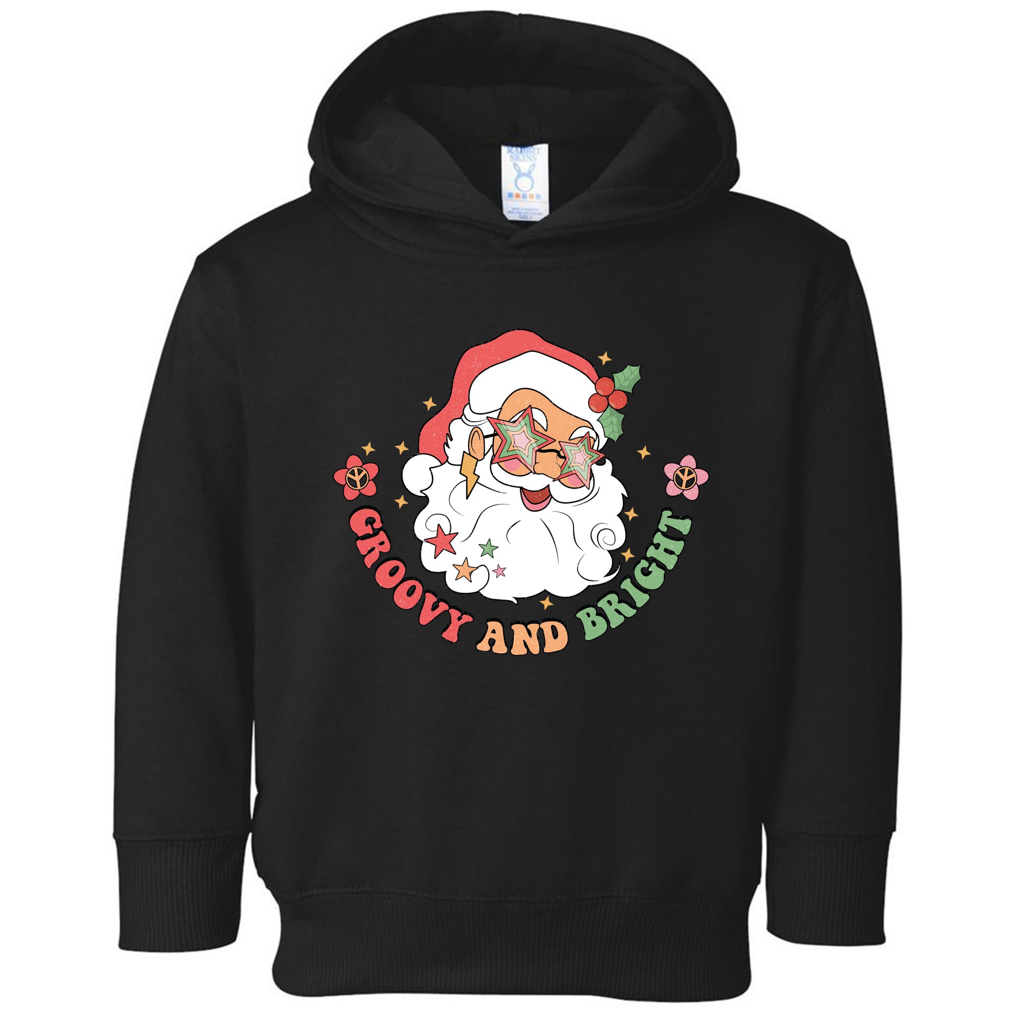 Groovy And Bright Santa Claus Christmas Toddler Hoodie
