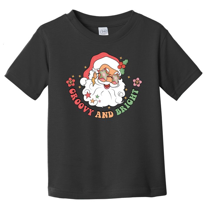 Groovy And Bright Santa Claus Christmas Toddler T-Shirt