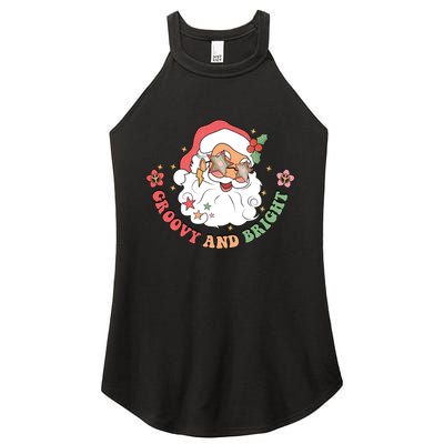 Groovy And Bright Santa Claus Christmas Women's Perfect Tri Rocker Tank