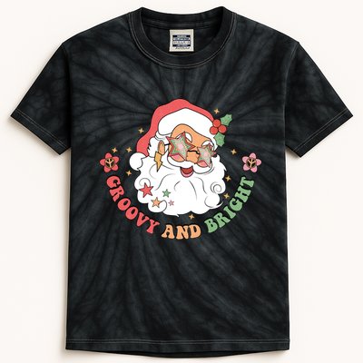 Groovy And Bright Santa Claus Christmas Kids Tie-Dye T-Shirt