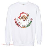 Groovy And Bright Santa Claus Christmas Garment-Dyed Sweatshirt