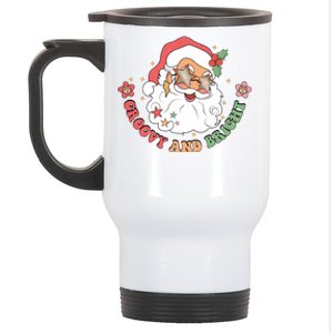 Groovy And Bright Santa Claus Christmas Stainless Steel Travel Mug