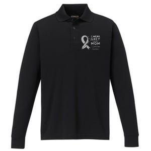 Glioblastoma Awareness Brain Cancer Performance Long Sleeve Polo