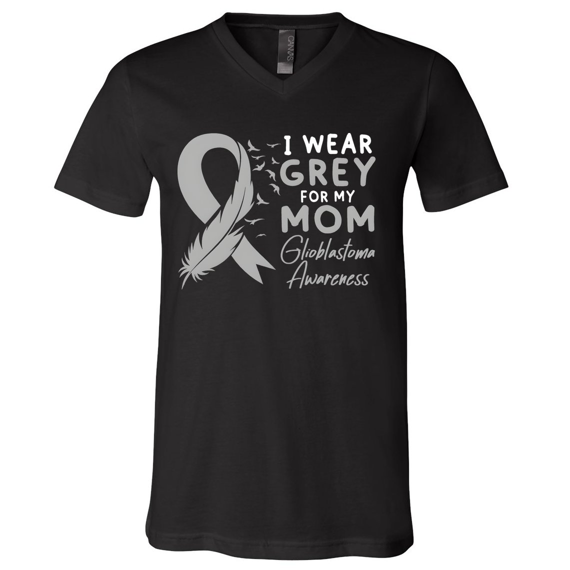 Glioblastoma Awareness Brain Cancer V-Neck T-Shirt