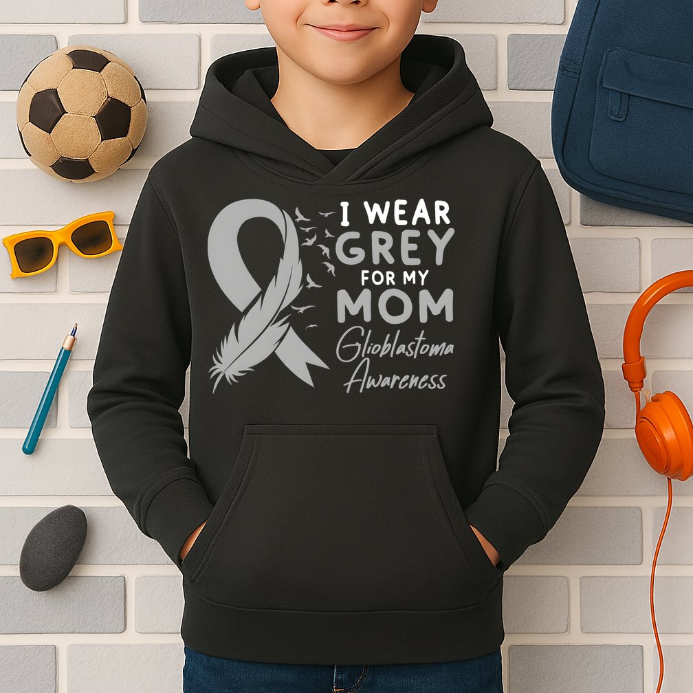 Glioblastoma Awareness Brain Cancer Kids Hoodie