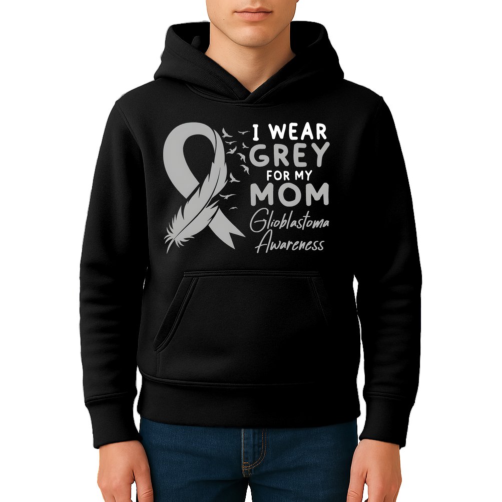 Glioblastoma Awareness Brain Cancer Kids Hoodie