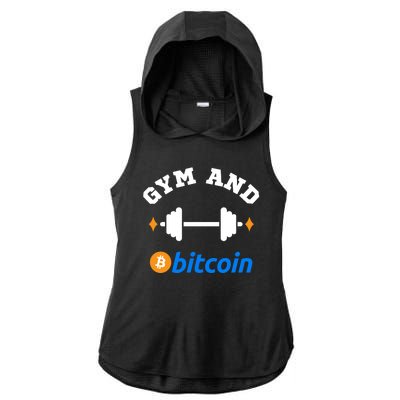 Gym And Bitcoin Fun Crypto Gym Wear Bitcoin Gym Bodybuilding Ladies PosiCharge Tri-Blend Wicking Draft Hoodie Tank