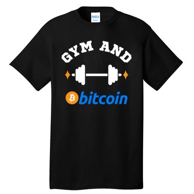 Gym And Bitcoin Fun Crypto Gym Wear Bitcoin Gym Bodybuilding Tall T-Shirt