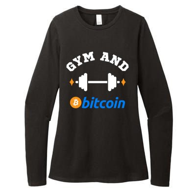 Gym And Bitcoin Fun Crypto Gym Wear Bitcoin Gym Bodybuilding Womens CVC Long Sleeve Shirt