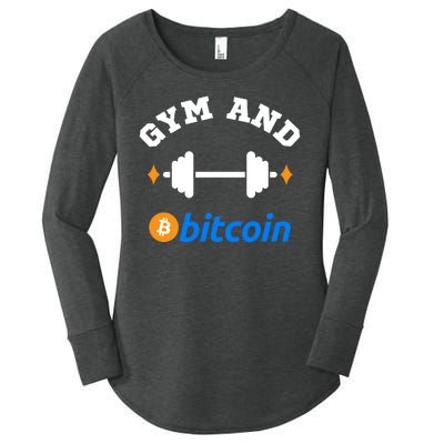 Gym And Bitcoin Fun Crypto Gym Wear Bitcoin Gym Bodybuilding Women's Perfect Tri Tunic Long Sleeve Shirt