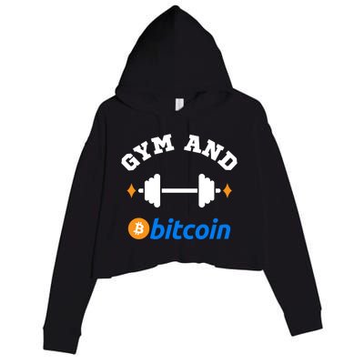 Gym And Bitcoin Fun Crypto Gym Wear Bitcoin Gym Bodybuilding Crop Fleece Hoodie