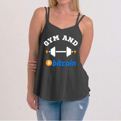 Gym And Bitcoin Fun Crypto Gym Wear Bitcoin Gym Bodybuilding Women's Strappy Tank