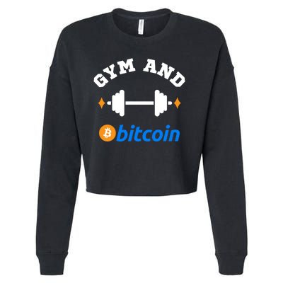 Gym And Bitcoin Fun Crypto Gym Wear Bitcoin Gym Bodybuilding Cropped Pullover Crew