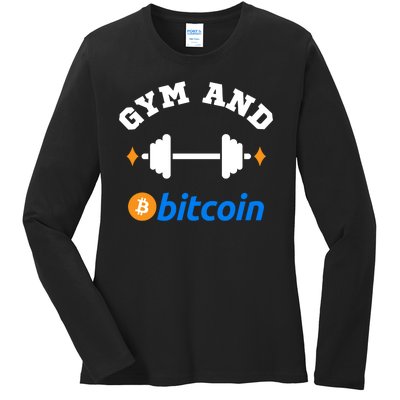 Gym And Bitcoin Fun Crypto Gym Wear Bitcoin Gym Bodybuilding Ladies Long Sleeve Shirt