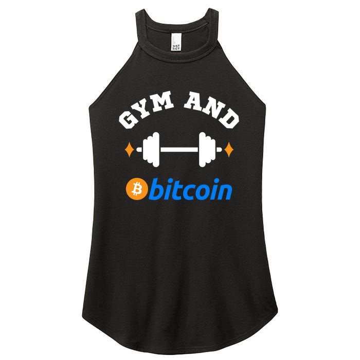 Gym And Bitcoin Fun Crypto Gym Wear Bitcoin Gym Bodybuilding Women's Perfect Tri Rocker Tank