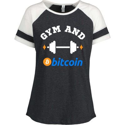 Gym And Bitcoin Fun Crypto Gym Wear Bitcoin Gym Bodybuilding Enza Ladies Jersey Colorblock Tee