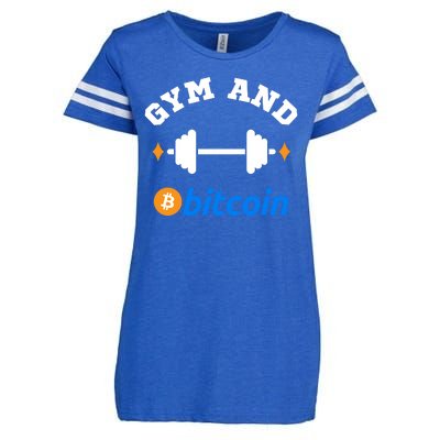 Gym And Bitcoin Fun Crypto Gym Wear Bitcoin Gym Bodybuilding Enza Ladies Jersey Football T-Shirt