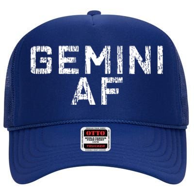 Gemini Astrology Birthday Gift Sign High Crown Mesh Back Trucker Hat