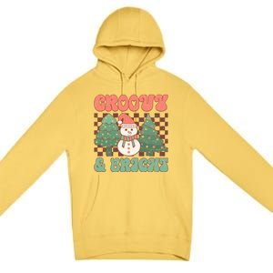 Groovy And Bright Snowman Christmas Tree Premium Pullover Hoodie