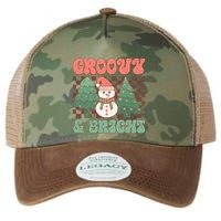 Groovy And Bright Snowman Christmas Tree Legacy Tie Dye Trucker Hat