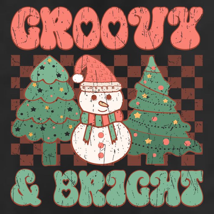 Groovy And Bright Snowman Christmas Tree Cool Comfort Performance Bucket Hat