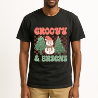 Groovy And Bright Snowman Christmas Tree Tall T-Shirt