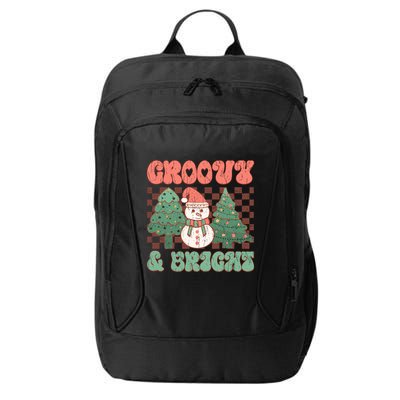 Groovy And Bright Snowman Christmas Tree City Backpack