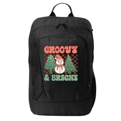 Groovy And Bright Snowman Christmas Tree City Backpack