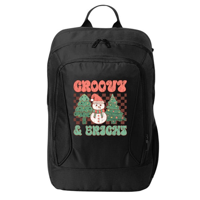 Groovy And Bright Snowman Christmas Tree City Backpack