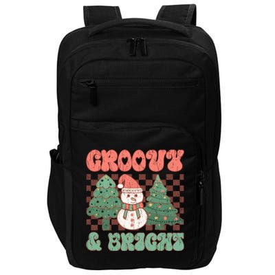 Groovy And Bright Snowman Christmas Tree Impact Tech Backpack