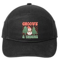 Groovy And Bright Snowman Christmas Tree 7-Panel Snapback Hat