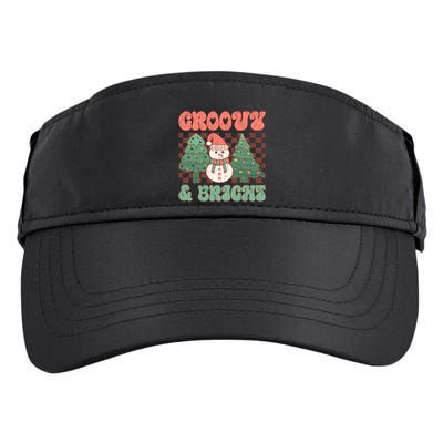 Groovy And Bright Snowman Christmas Tree Adult Drive Performance Visor