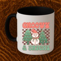 Groovy And Bright Snowman Christmas Tree Mug