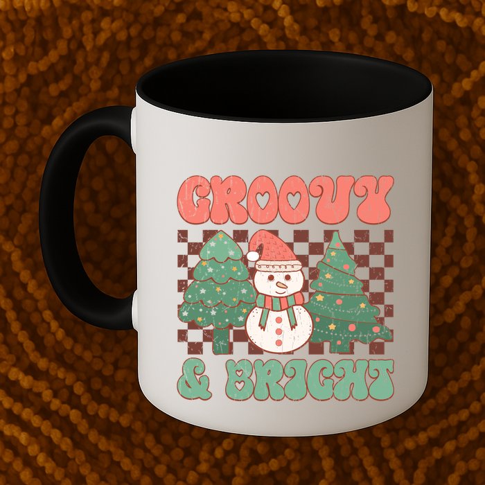 Groovy And Bright Snowman Christmas Tree Mug