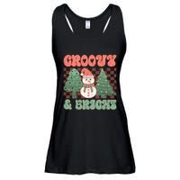 Groovy And Bright Snowman Christmas Tree Ladies Essential Flowy Tank